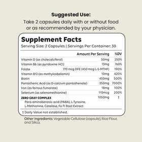 Newt ZERO GRAY™ capsules à côté d'un verre d'eau