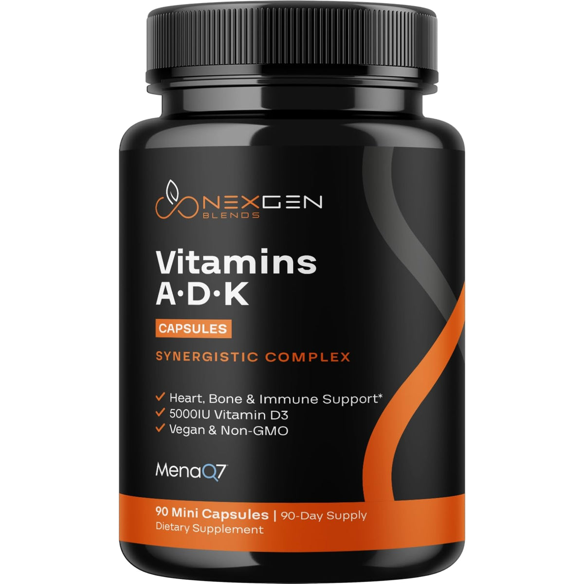NEXGEN BLENDS Complément Alimentaire ADK Vegan 5000UI D3 K2 MK7 avant