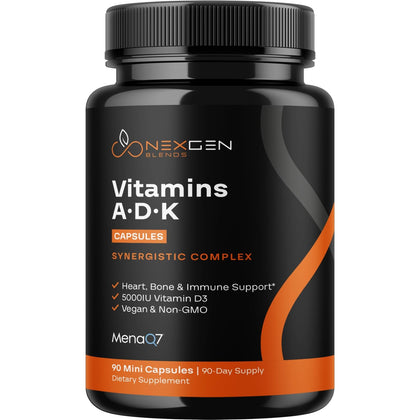 NEXGEN BLENDS Complément Alimentaire ADK Vegan 5000UI D3 K2 MK7 avant