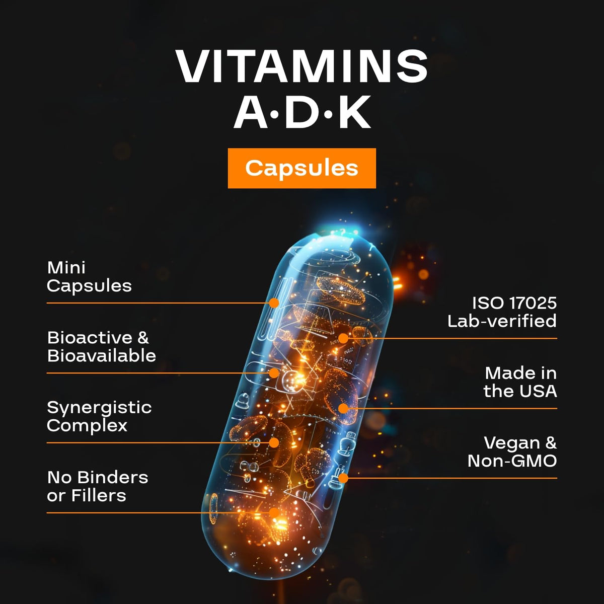 NEXGEN BLENDS Complément Alimentaire ADK Vegan 5000UI D3 K2 MK7 côtés