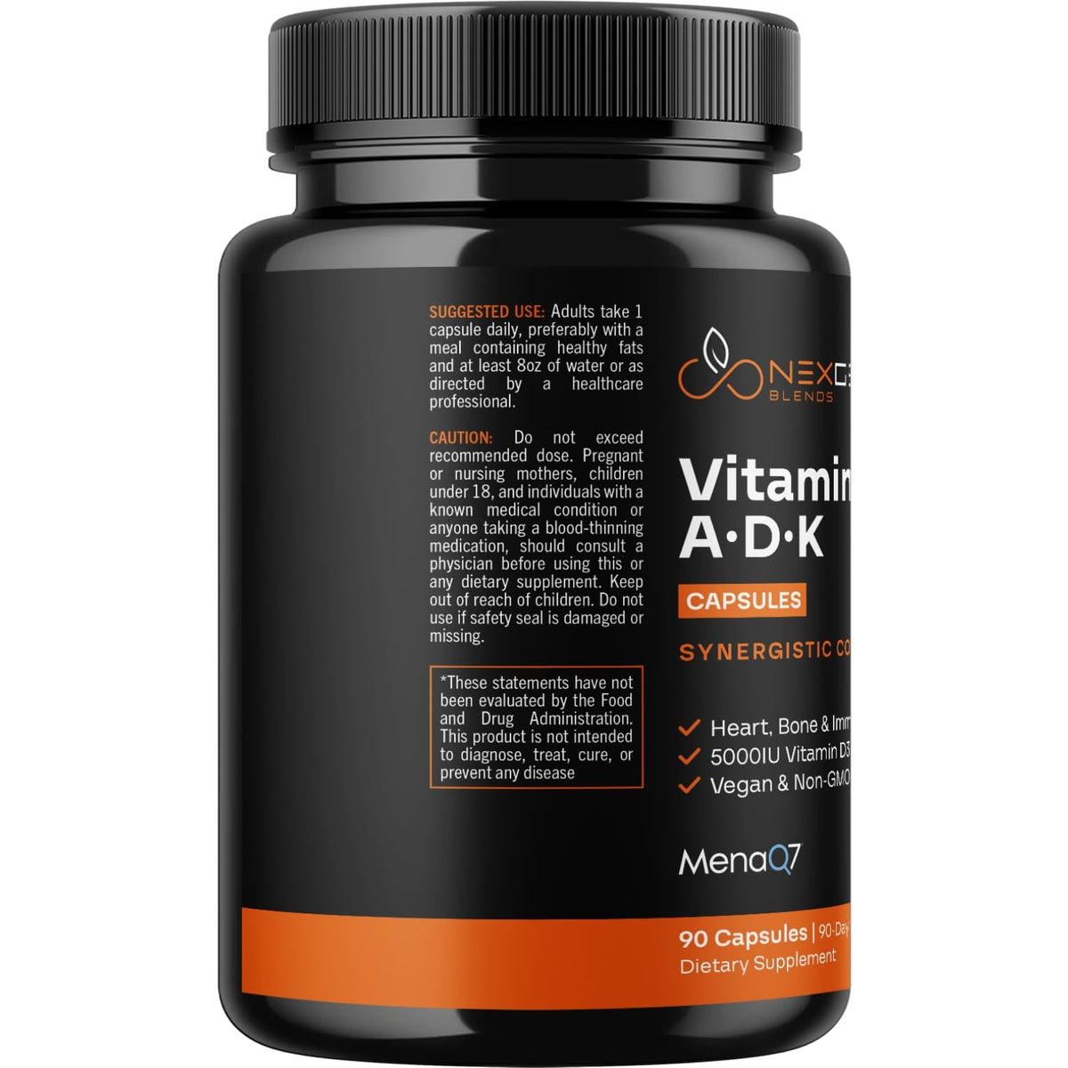 NEXGEN BLENDS Complément Alimentaire ADK Vegan 5000UI D3 K2 MK7 emballage