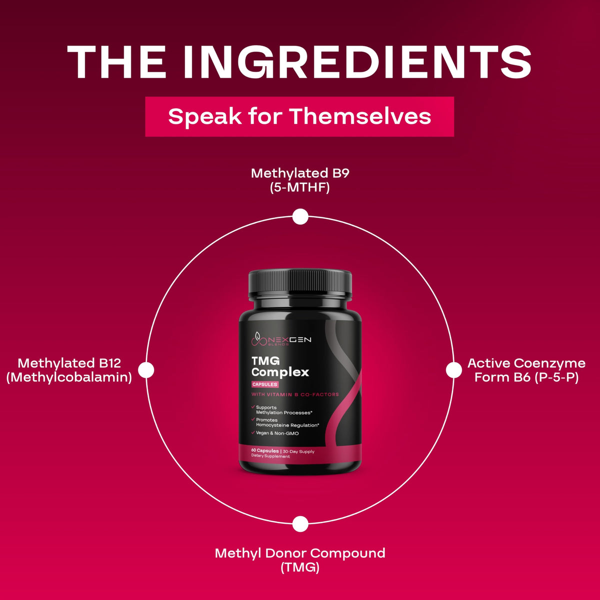 NEXGEN BLENDS TMG 500mg sur un fond neutre