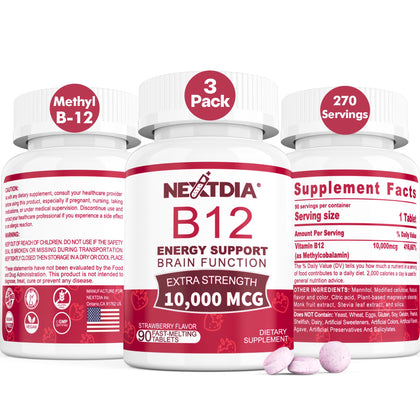 Nextdia B12 Methylcobalamine 10 000 mcg comprimés sous forme de boîte
