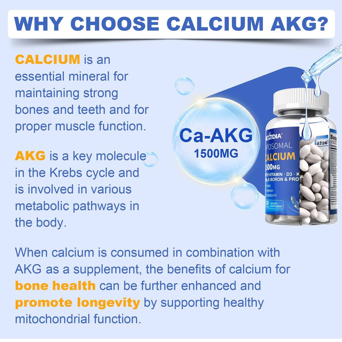 Nextdia Calcium AKG 1500mg gélules en gros plan