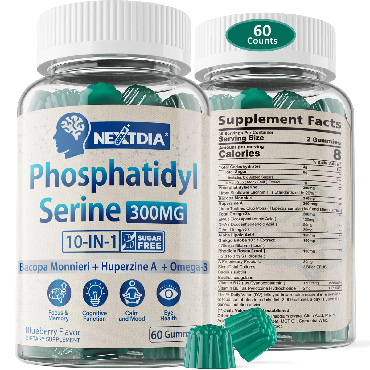 Nextdia Complément Phosphatidylsérine 300mg en flacon de 215g