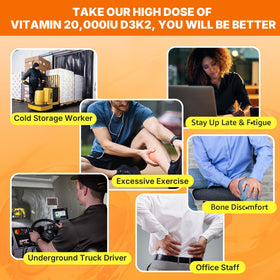 Nextdia D3 20 000 UI gélules de vitamine D3 et K2, sur une table en bois