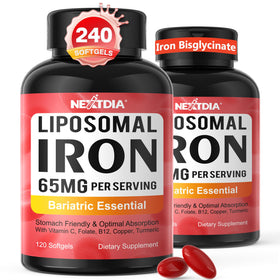 Nextdia Fer Bisglycinate 65mg gélules vue de face