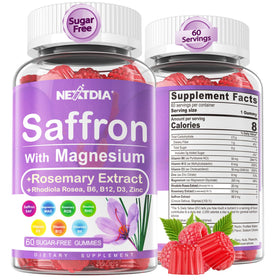 Nextdia Gélules de Safran avec Magnésium Glycinate 200g, emballage avant
