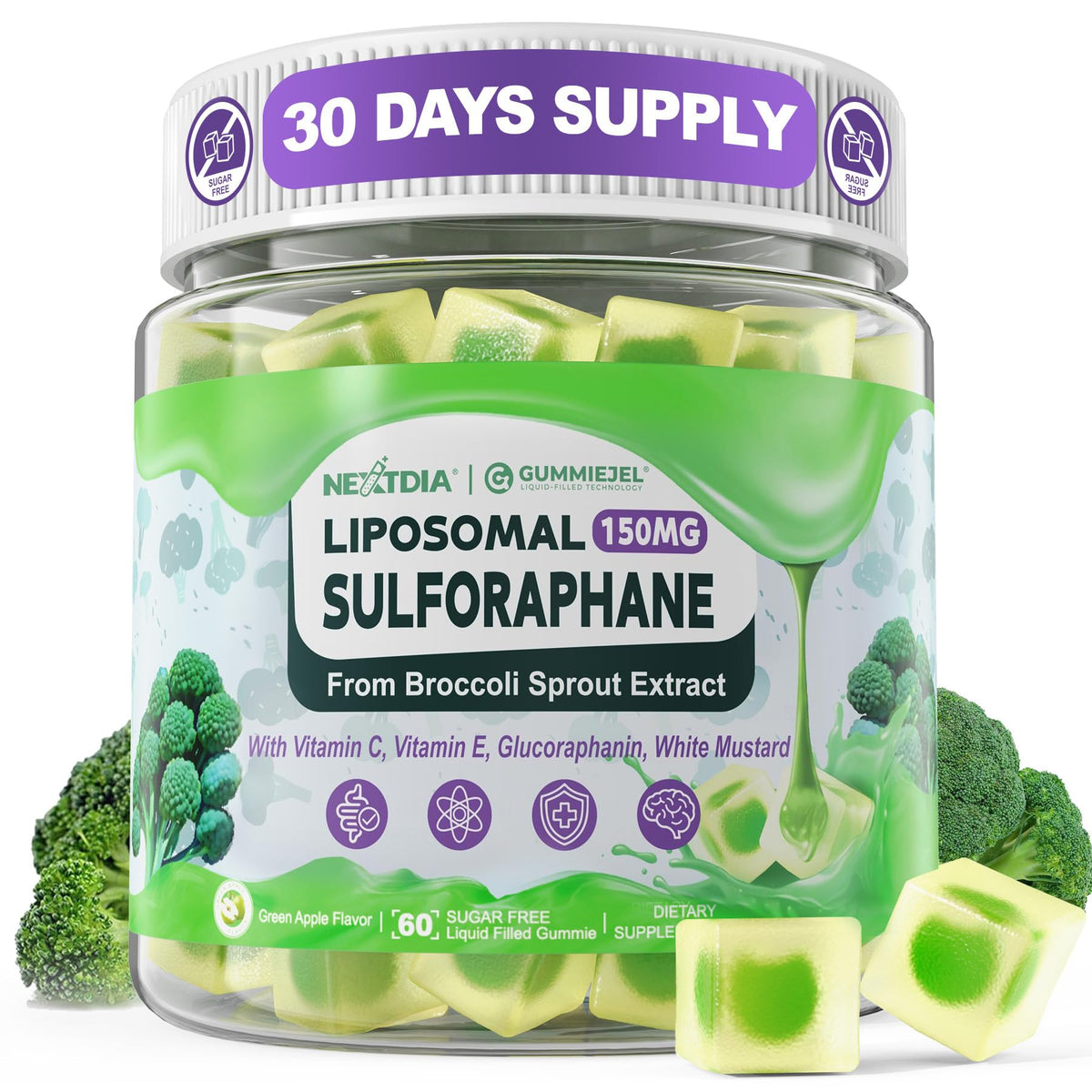 Nextdia Gommes au Sulforaphane 150mg vue de face