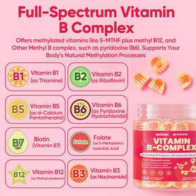 Nextdia Gummies B-Complex Methylé 2000 mcg B12 gummies avec une cuillère