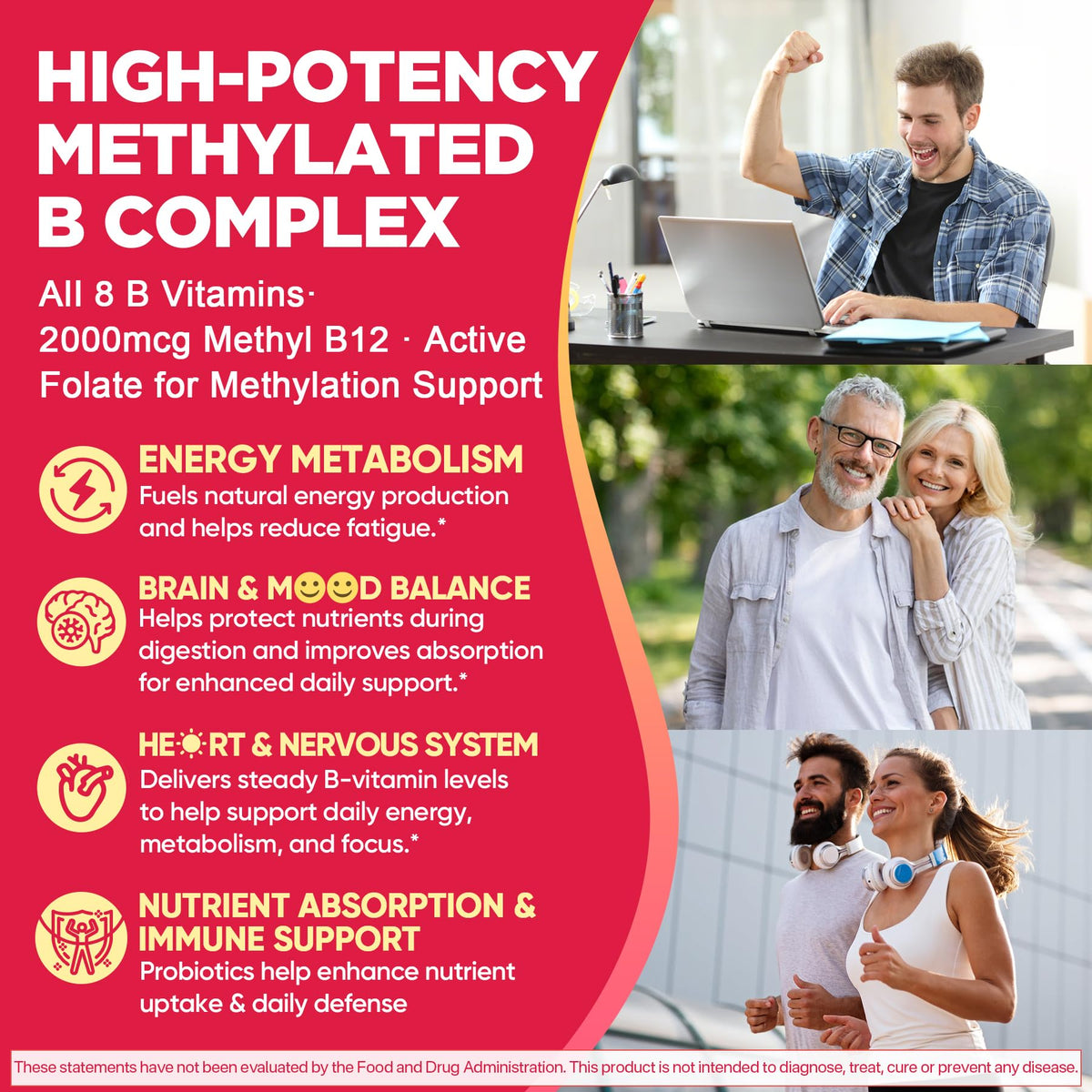 Nextdia Gummies B-Complex Methylé 2000 mcg B12 ingrédients sur l'emballage