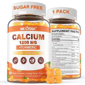 Nextdia Gummies Calcium 1200mg front view with orange flavor