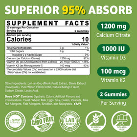 Nextdia Gummies Calcium Citrate 1200mg D3 K2 gummies on a table