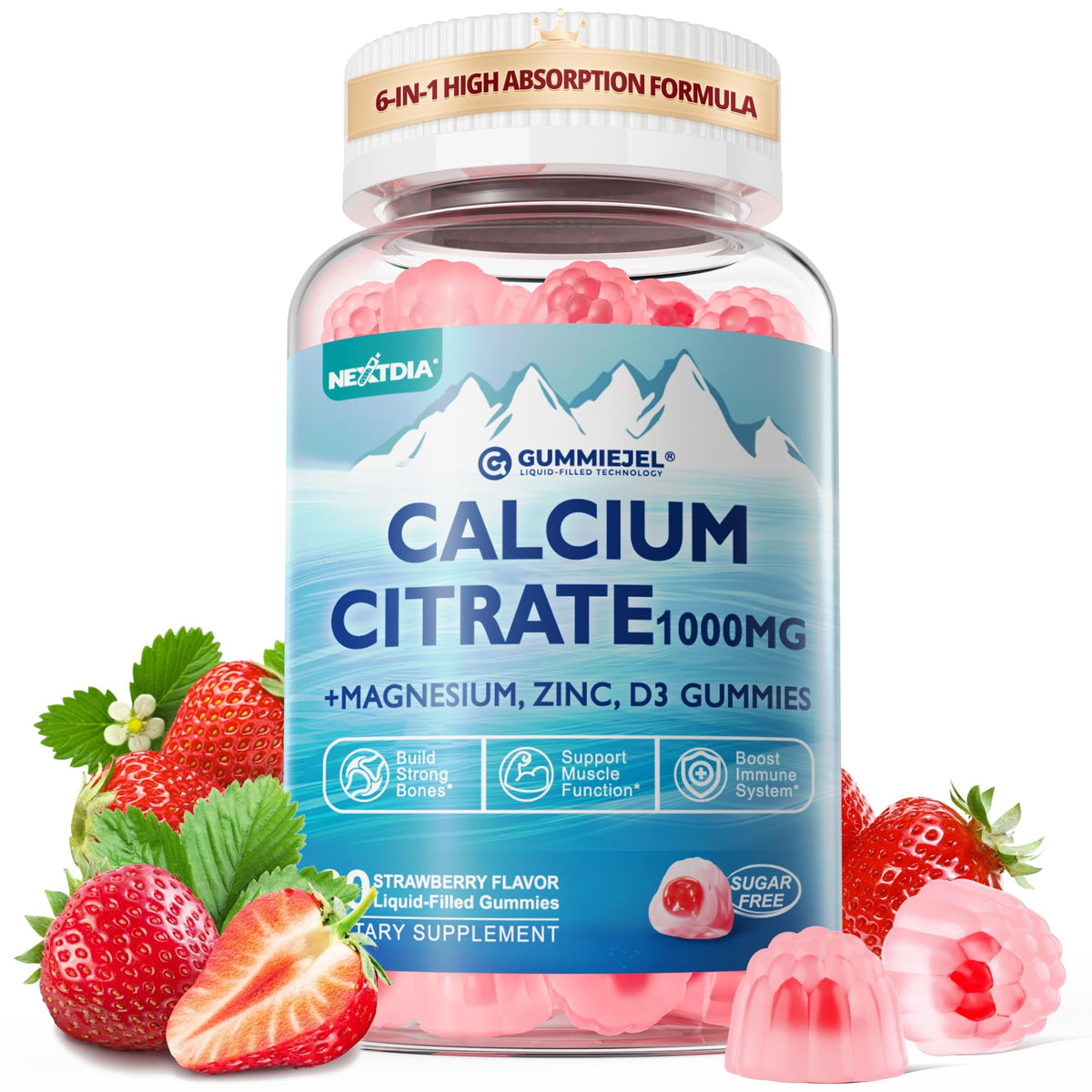 Nextdia Gummies Calcium Citrate 60Ct emballage avant