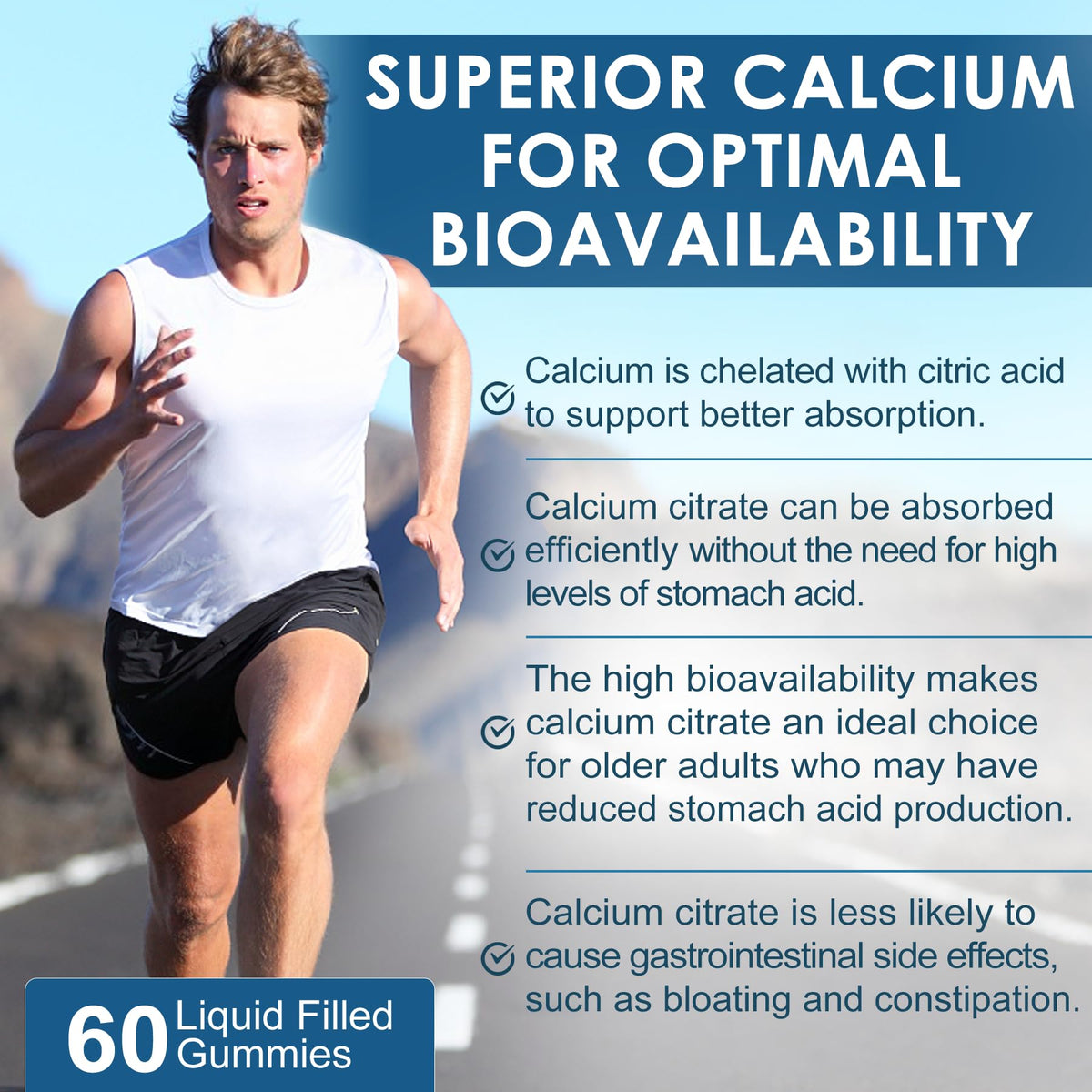Nextdia Gummies Calcium Citrate 60Ct sur une table en bois