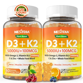 Nextdia gummies D3 K2 MK7 5000UI en boîte vue de face