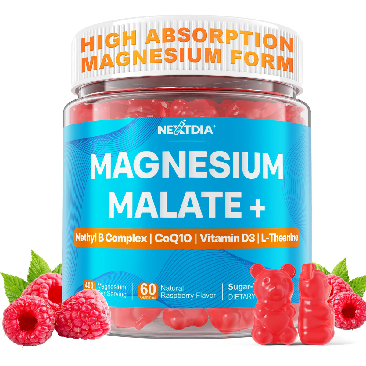 Nextdia Gummies de Magnésium Malate 400mg vue de face