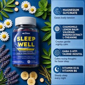 Nextdia Gummies de Sommeil Adultes, gummies avec des herbes naturelles