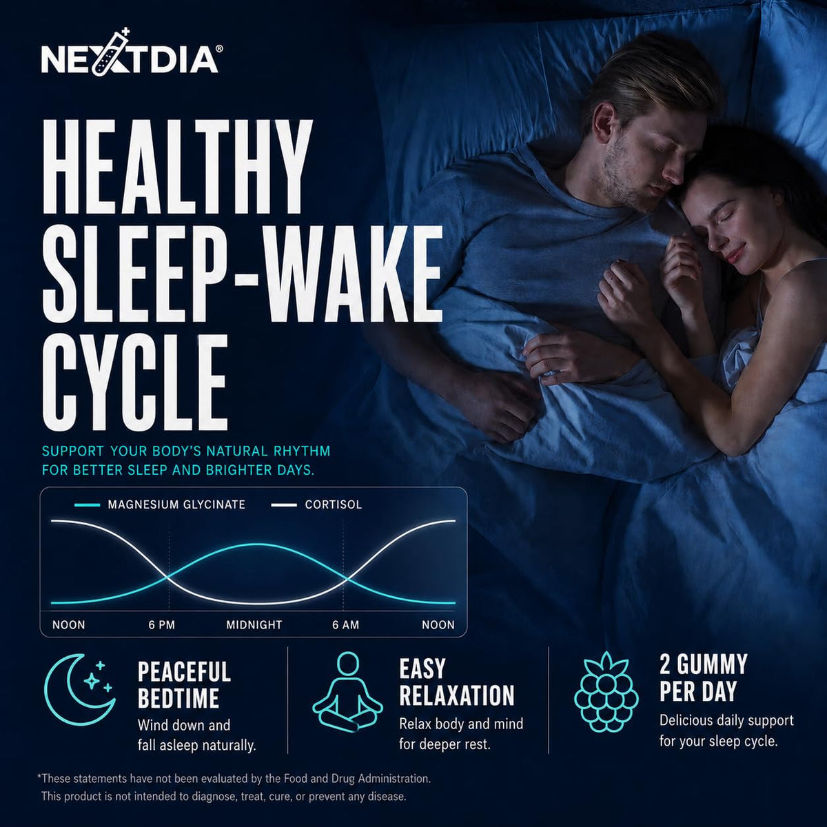 Nextdia Gummies de Sommeil Adultes sans Mélatonine, dosage par portion