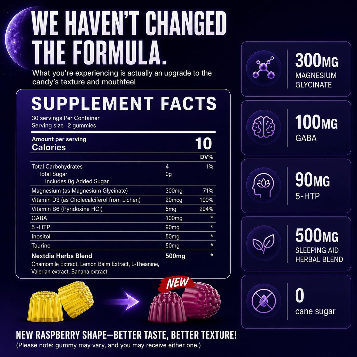 Nextdia Gummies de Sommeil Adultes sans Mélatonine, emballage
