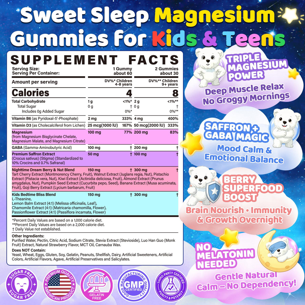 Nextdia Gummies de Sommeil pour Enfants - gummies à la fraise