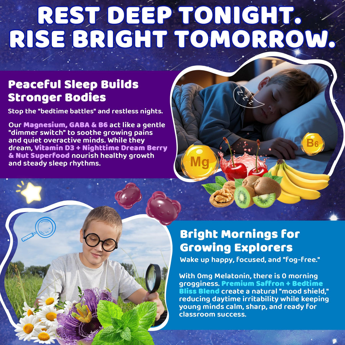 Nextdia Gummies de Sommeil pour Enfants - mélange de baies
