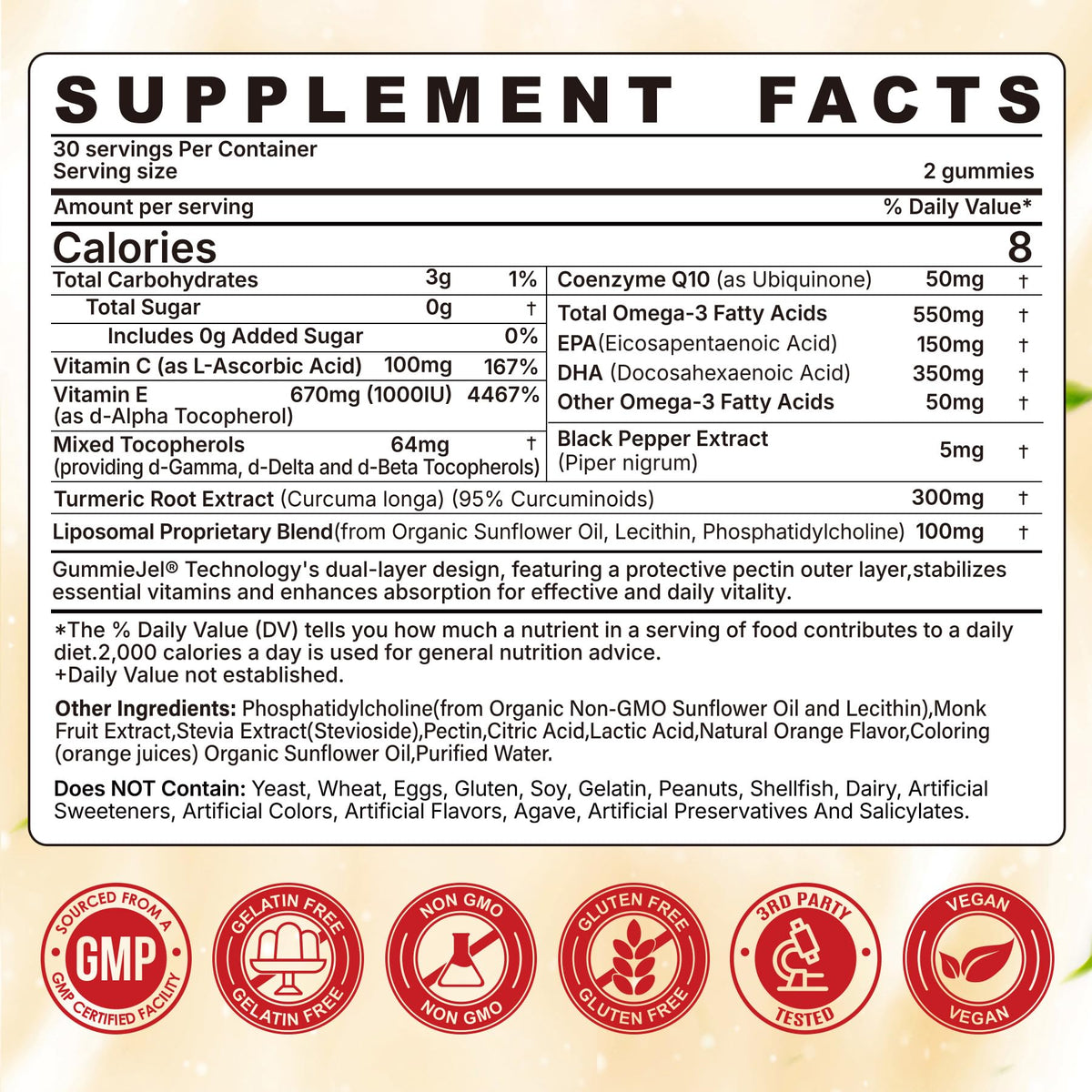 Nextdia Gummies de Vitamine E Liposomales 1000IU emballage