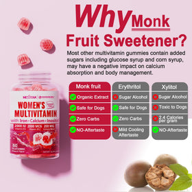 Nextdia Gummies Multivitamines Methylées Femmes 240g ingrédients