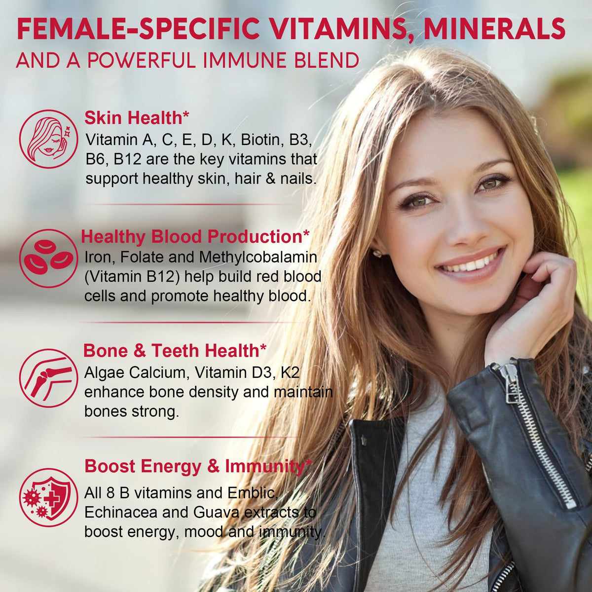 Nextdia Gummies Multivitamines Methylées pour Femmes 490g ingrédients