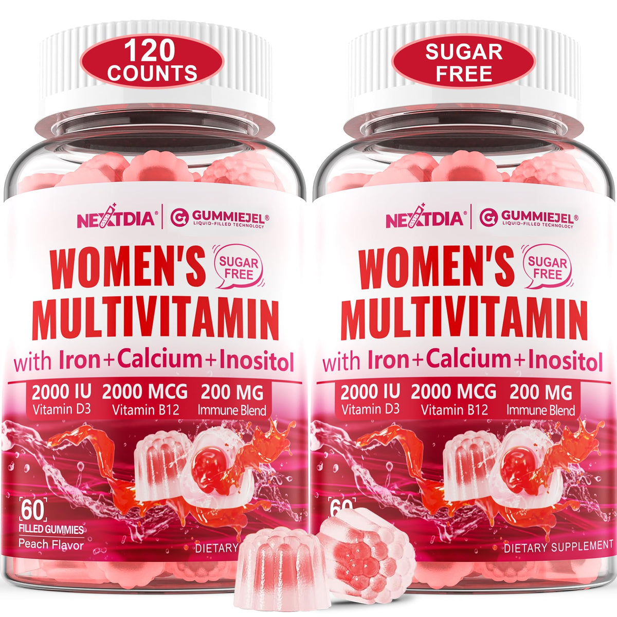 Nextdia Gummies Multivitamines Methylées pour Femmes 490g vue de face
