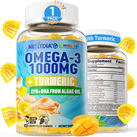 Nextdia Gummies Omega-3 1000mg avec Curcuma, vue avant du produit