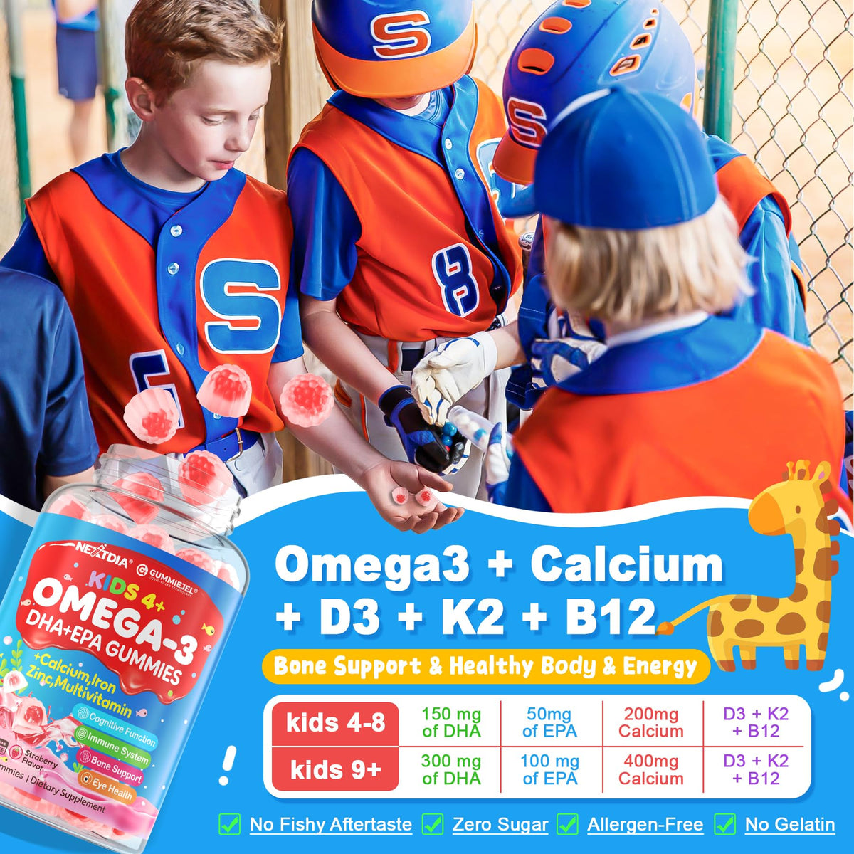 Nextdia Gummies Omega 3 pour enfants gélules avec fruits