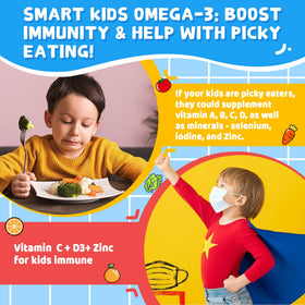 Nextdia Gummies Omega 3 pour enfants, gummies dans une main d'enfant