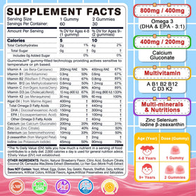Nextdia Gummies Omega 3 pour enfants, gummies en forme de bonbons à la fraise
