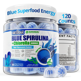 Nextdia Gummies Spiruline Bleue Bio Chlorella 120 pièces - vue avant