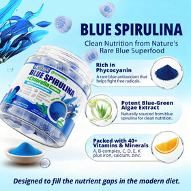 Nextdia Gummies Spiruline Bleue Bio Chlorella - gummies sur une cuillère