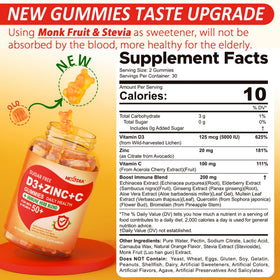 Nextdia Gummies Vitamine C D3 Zinc 50+ gummies en vue de près