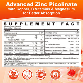 Nextdia Gummies Zinc Picolinate Cuivre 60 pièces - vue arrière