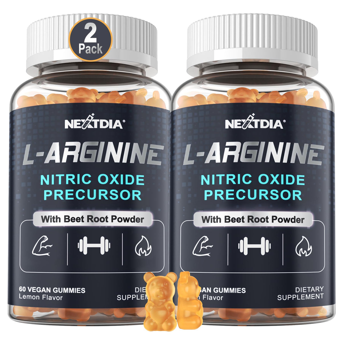 Nextdia L-Arginine 1300mg gummies packaging front view
