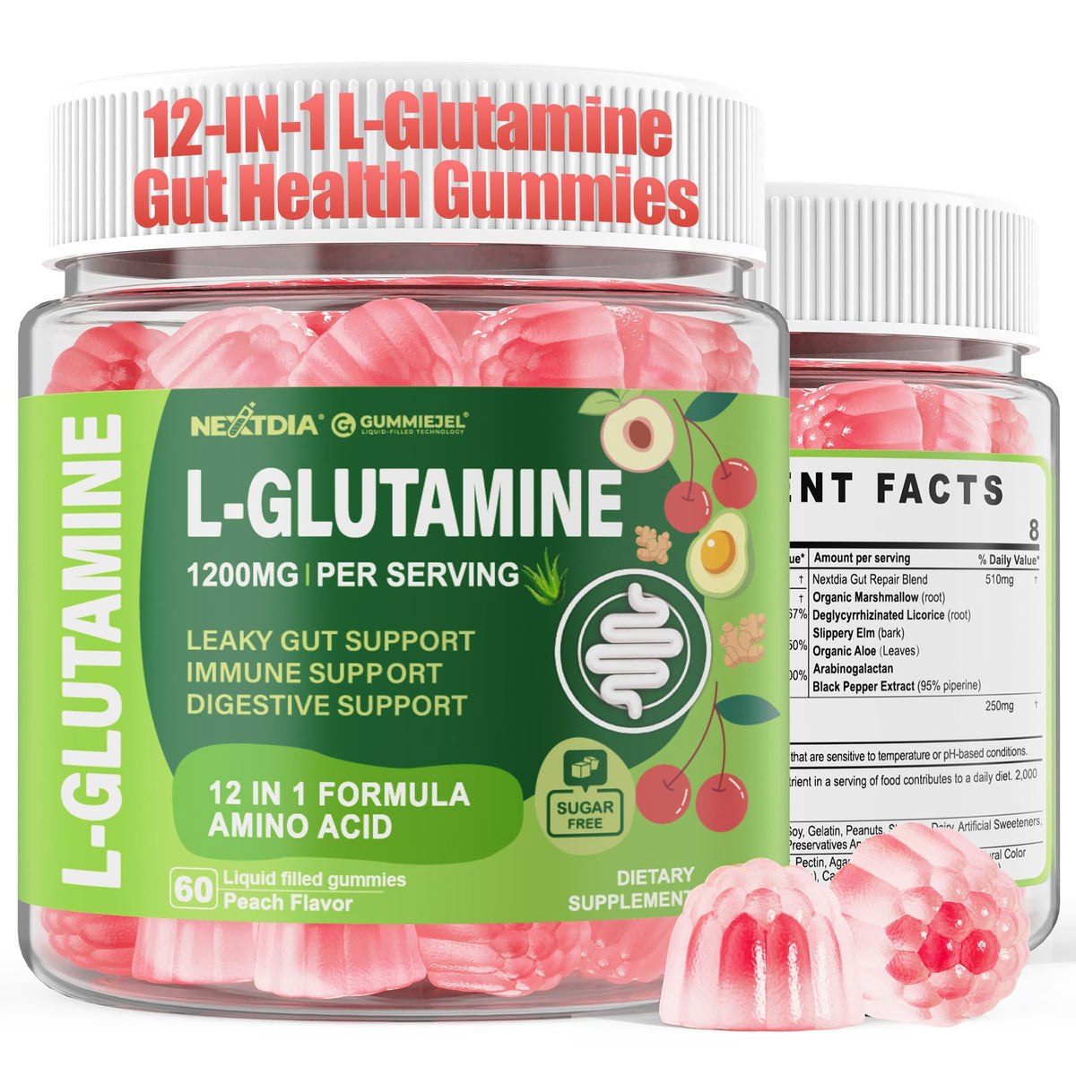 Nextdia L-Glutamine 1200mg Gummies pot de 240g