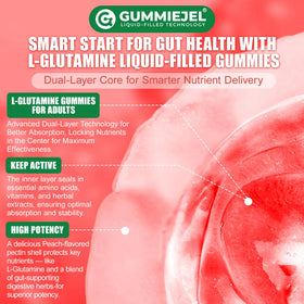 Nextdia L-Glutamine Gummies avec fruits en arrière-plan