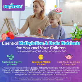 Nextdia L-Méthylfolate 1000mcg Gummies, ingrédients au dos