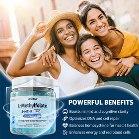 Nextdia L-Méthylfolate 15mg Gummies B12 sur une table