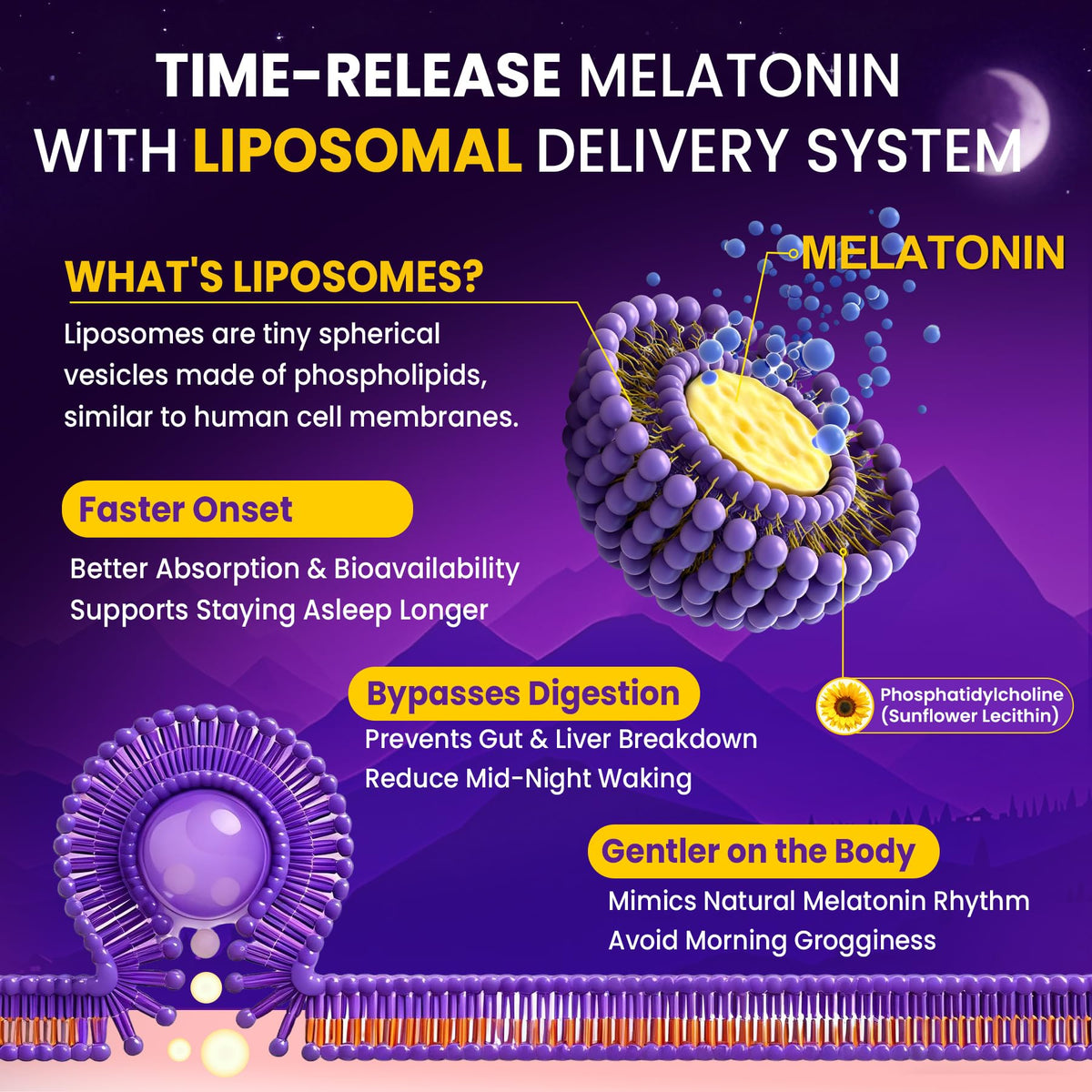 Nextdia Mélatonine Liposomale gélules sur fond blanc
