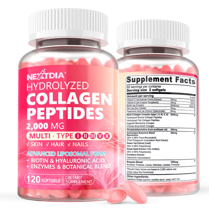 Nextdia multi-collagène 2000mg flacon de 240 capsules