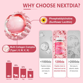 Nextdia multi-collagène capsules sur fond blanc