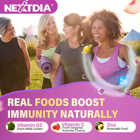 Nextdia Multivitamines Gélifiées Vegan 50+ présentation des ingrédients