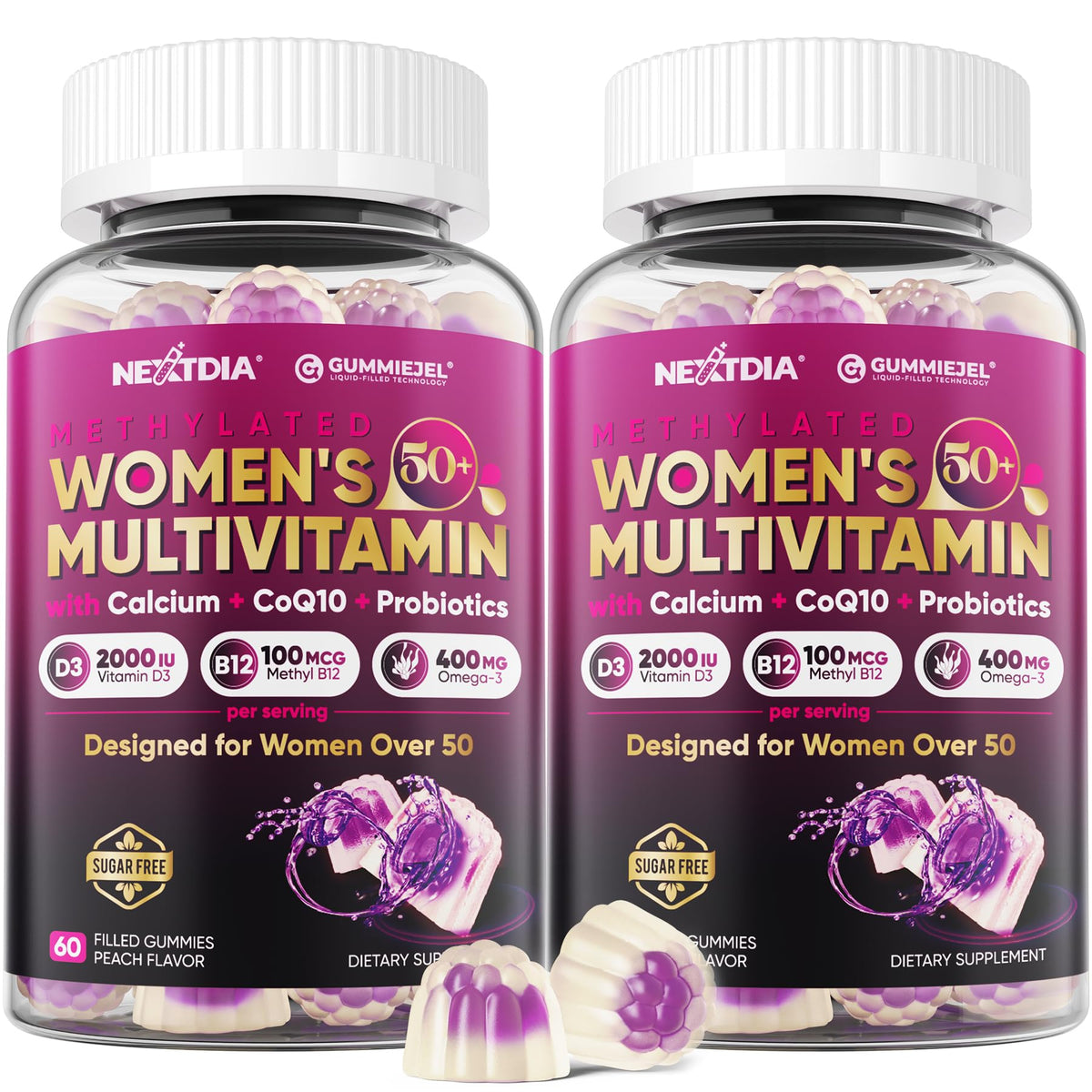 Nextdia Multivitamines Gélifiées Vegan 50+ vue avant du pot