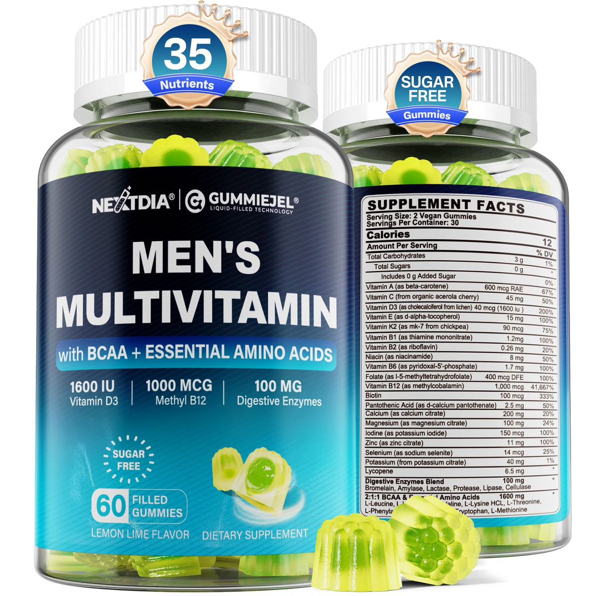 Nextdia Multivitamines Methylées pour Hommes Gummies 249g vue avant