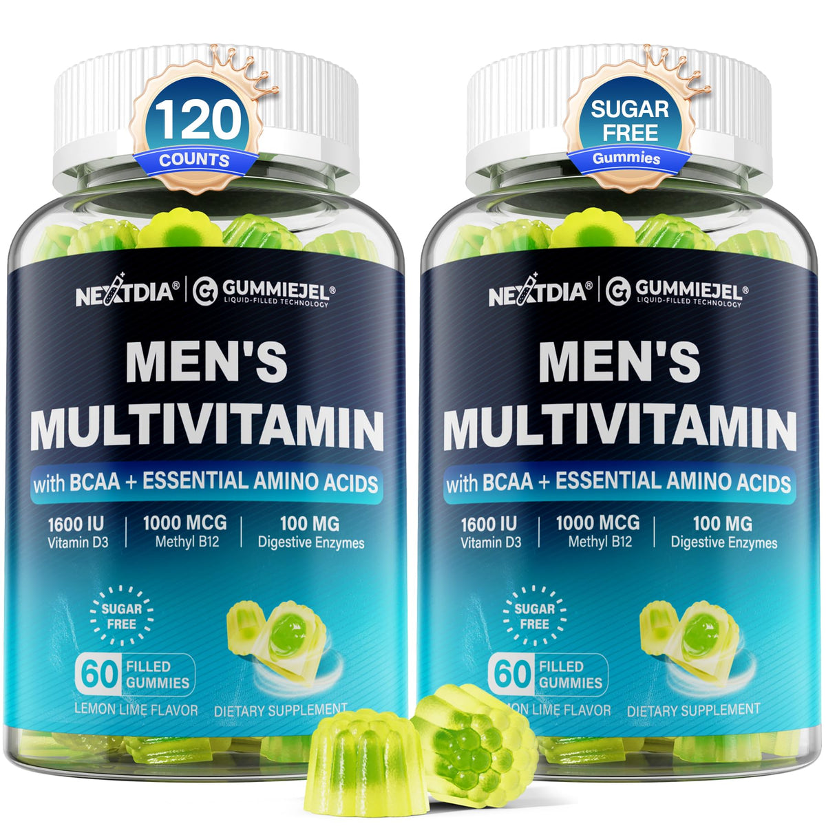 Nextdia Multivitamines Methylées pour Hommes Gummies pot de 481 g